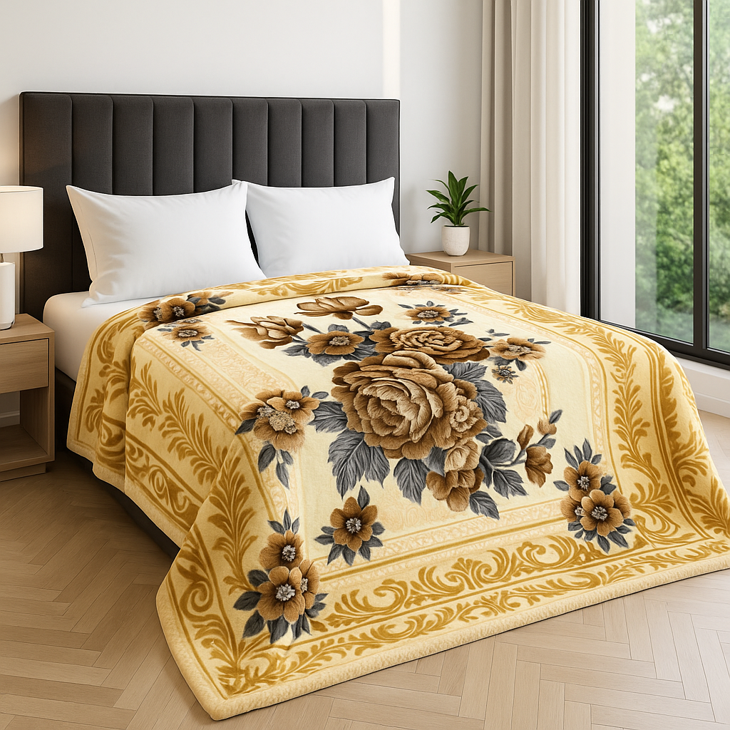 Luxury Floral Blanket – Soft & Cozy Warmth with Elegant Rose Design